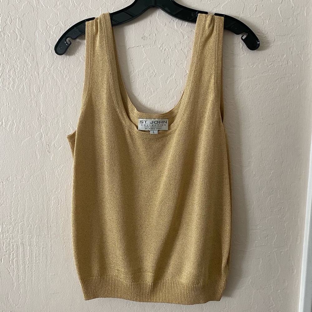 St. John Evening Marie Gray Tank Top Size L